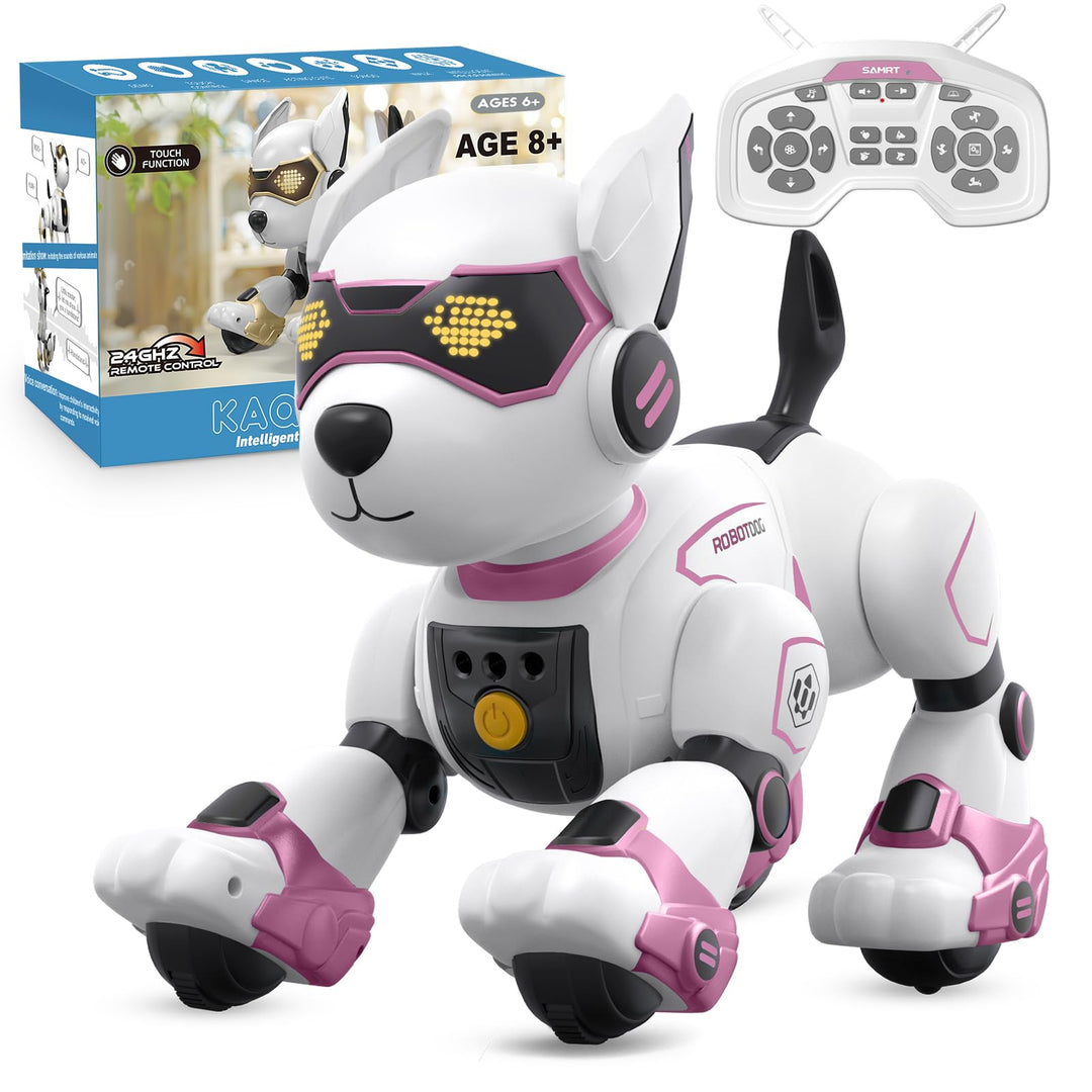 PRANITE Roboter Hund, Programmierbarer Roboterhund Kinder Ferngesteuerter Spielzeug, Wiederaufladbar