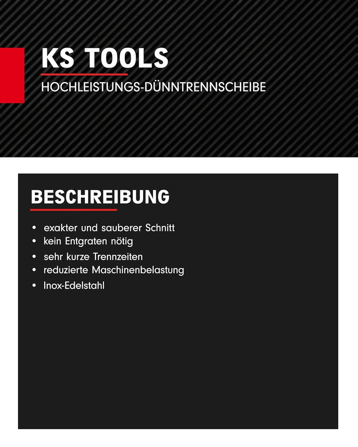 KS Tools Hochleistungs-Dünntrennscheibe Ø 50 mm 515.5056 I 50 x Trennscheiben I Schleifscheibe für B