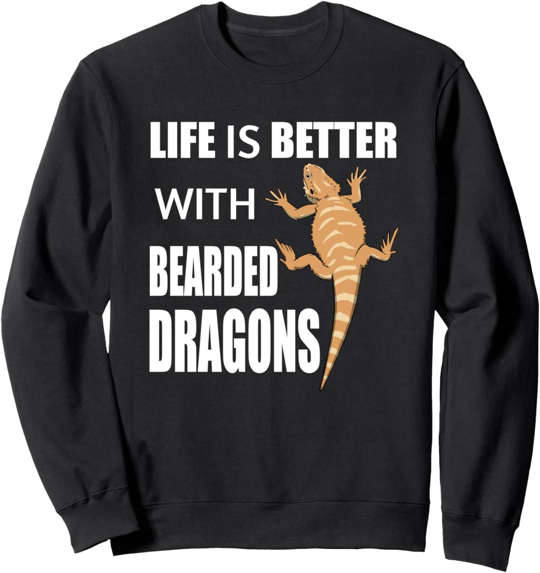 Leben Mit Bartagam Lustiger Spruch Reptil Echse Sweatshirt