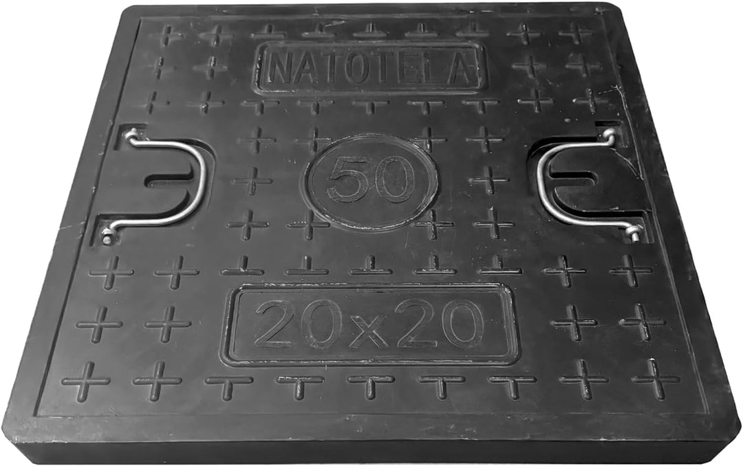 GFK-Schachtdeckel ohne Rahmen mit Griff 500 x 500 mm Glasfaser Schachtabdeckung FRP/GRP Abdeckplatte