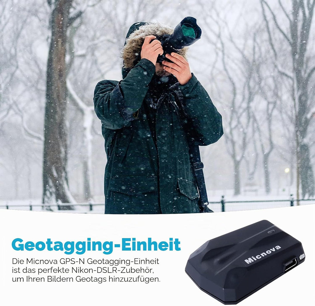 Micnova Kamera GPS Empfänger Navigation Geotagging für Nikon D3100, D3200, D3300, D5000, D5100, D520