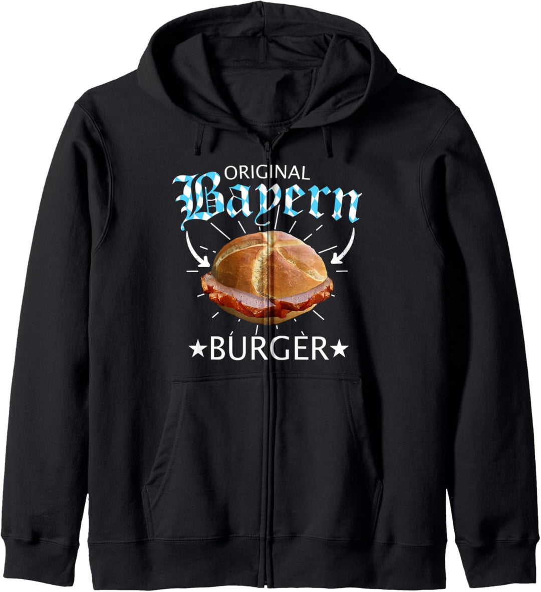 Lebakas Leberkäse Bayern Burger Semmel Spruch Geschenkidee Kapuzenjacke