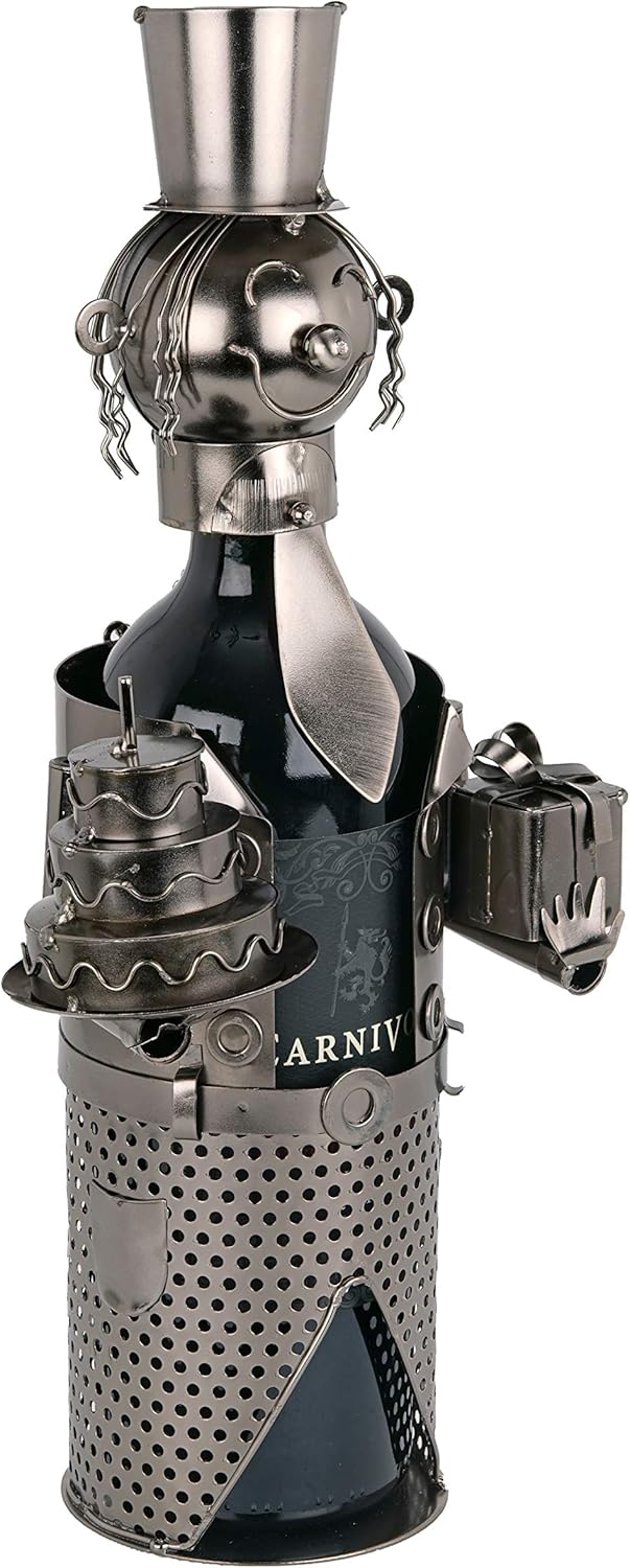 BRUBAKER Flaschenhalter Geburtstag Metall Skulptur Geschenk