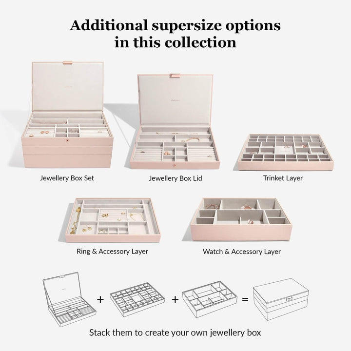 Stackers – Schmuckbox, besonders Tief, 11 Fächer Blush Pink, Blush Pink