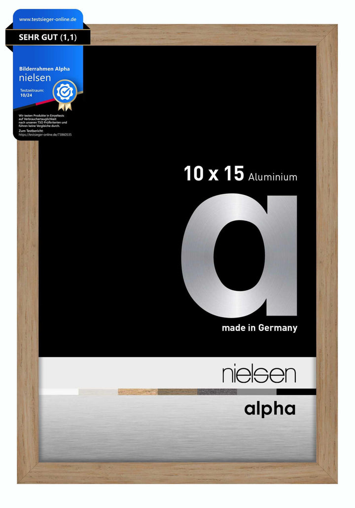 nielsen Aluminium Bilderrahmen Alpha, 10x15 cm, Eiche Eiche 10 x 15 cm, Eiche 10 x 15 cm