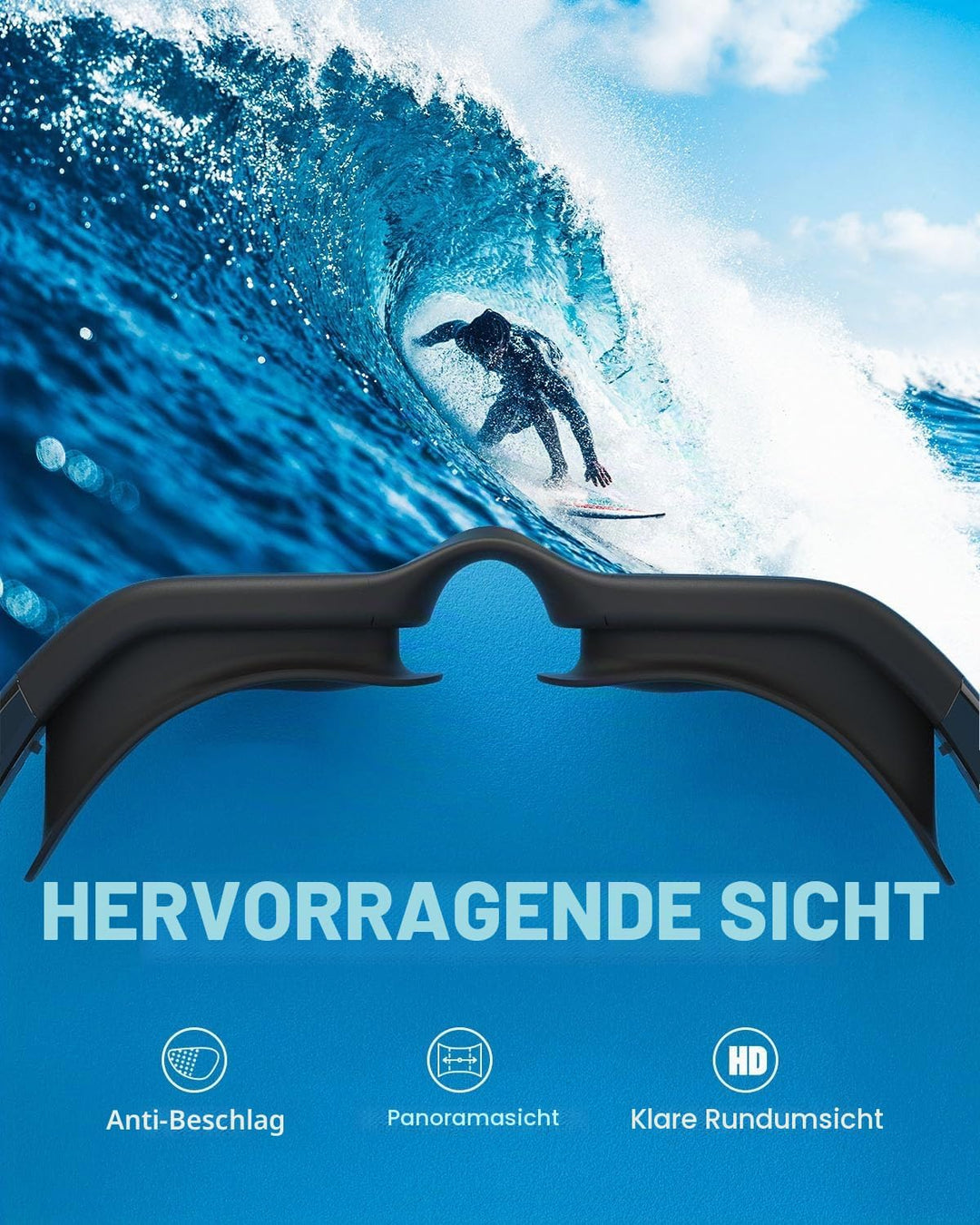 ZIONOR G1 NEW Polarisierte Schwimmbrille für Erwachsene Damen Herren – Beschlagfrei, 100% UV-Schutz,