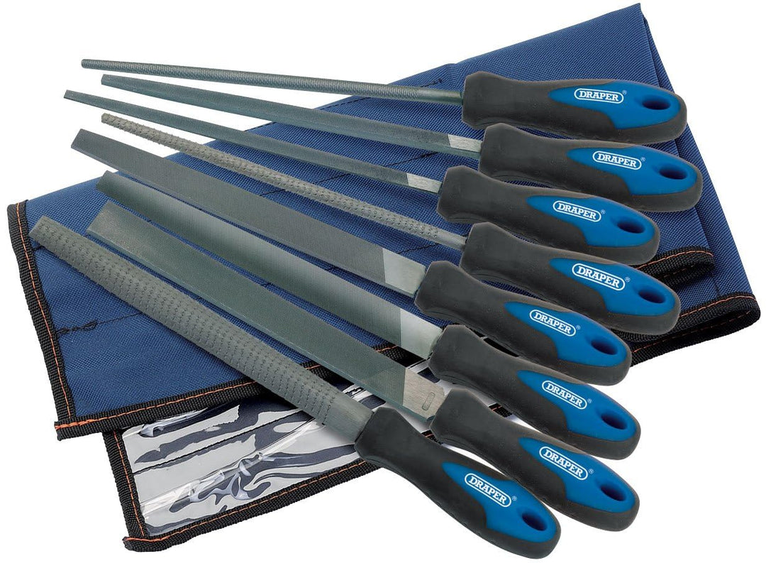 Draper 44961 Feilen- und Raspel-Satz mit Softgrip-Griff 200 mm, 8-teilig Single, Single