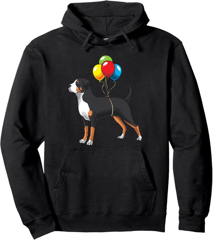 Grosser Schweizer Sennenhund Hund mit Luftballons Pullover Hoodie