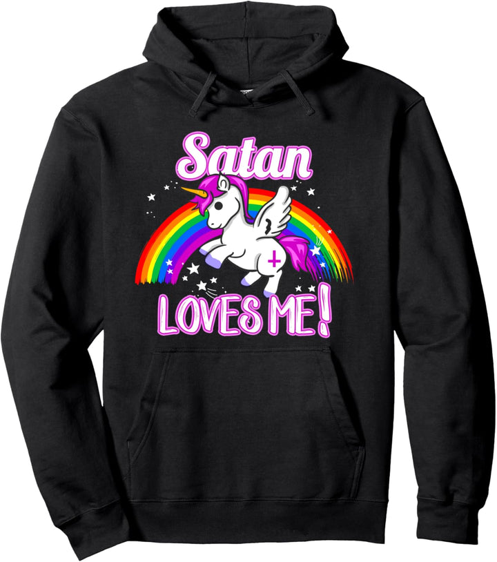 Satan liebt mich - Einhorn Religion Ungläubiger Gott Pullover Hoodie