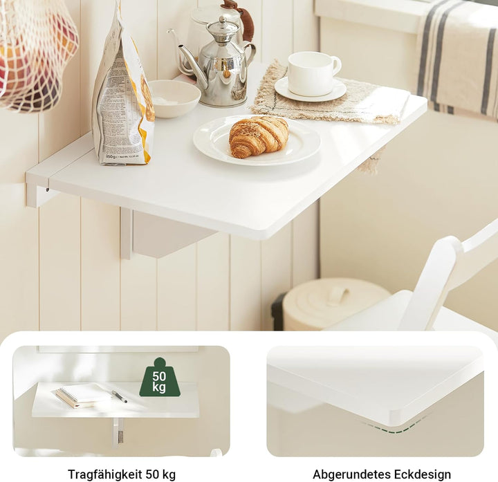 SoBuy FWT03-W Wandklapptisch Küchentisch Kindermöbel Laptoptisch Esstisch Schreibtisch