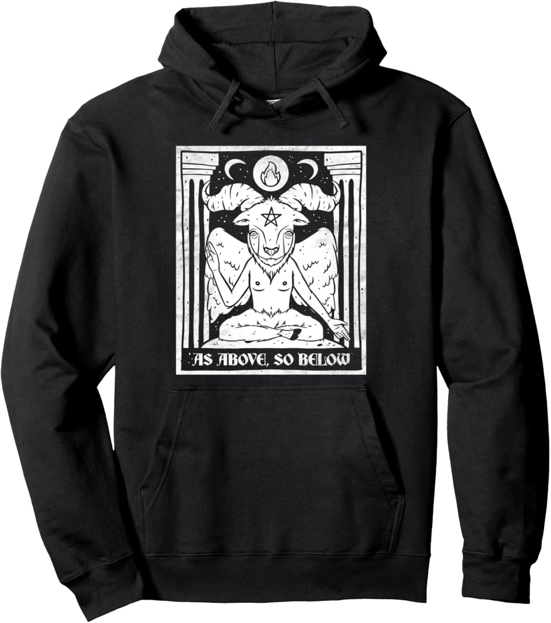 Baphomet Occult As Above So Below Satan Devil Satanist Pullover Hoodie