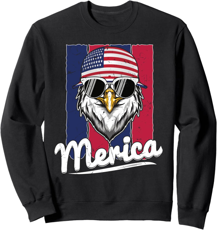 Eagle Merican Flag, Eagle Patriotic Sweatshirt