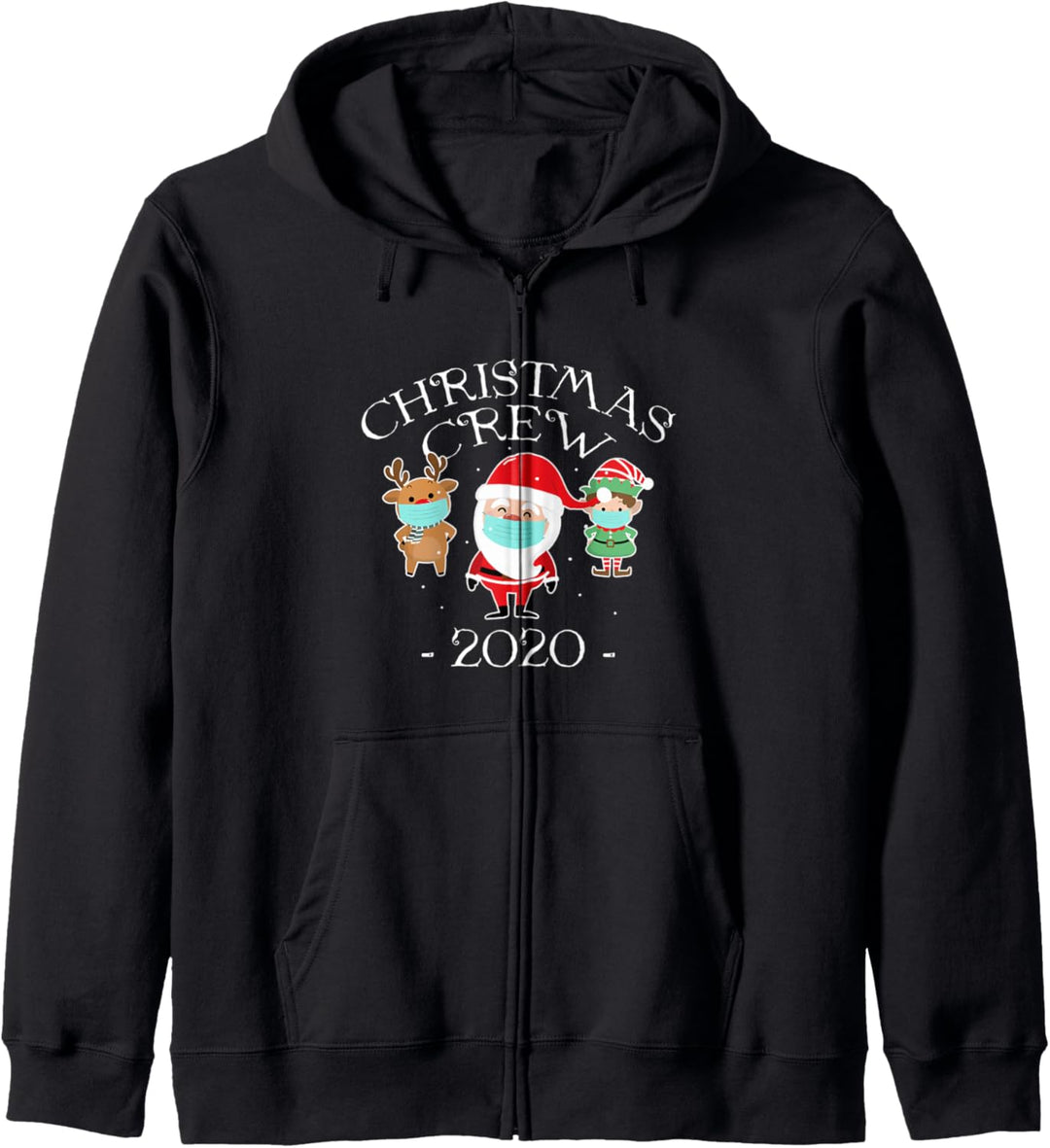 Christmas Crew 2020 - Mask Wearing Santa Elf And Reindeer Kapuzenjacke