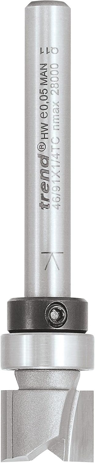 Trend Professioneller Kugelgelagerter Profilfräser, 1/4 Zoll Schaft, 12,7 mm Schnittdurchmesser, 9,5