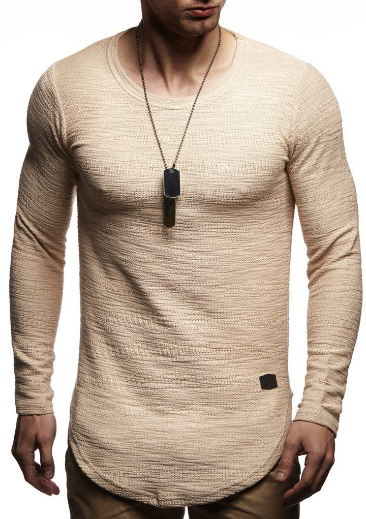 Leif Nelson Herren Pullover Rundhals-Ausschnitt Schwarzer Männer Longsleeve dünner Pulli Sweatshirt