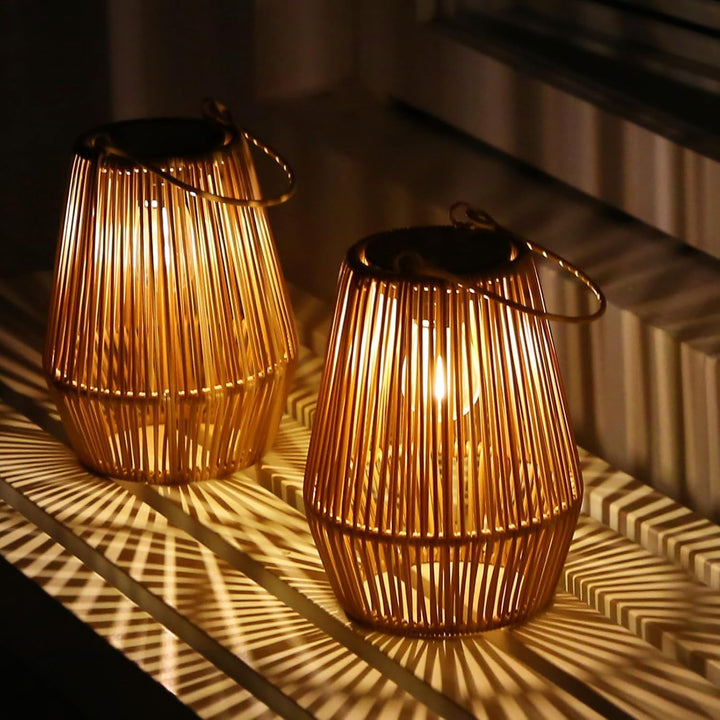KagoLing Solar Laternen für Aussen, 4 Stücke Solarlampen für Draussen im Böhmischen Stil mit LED-Glü