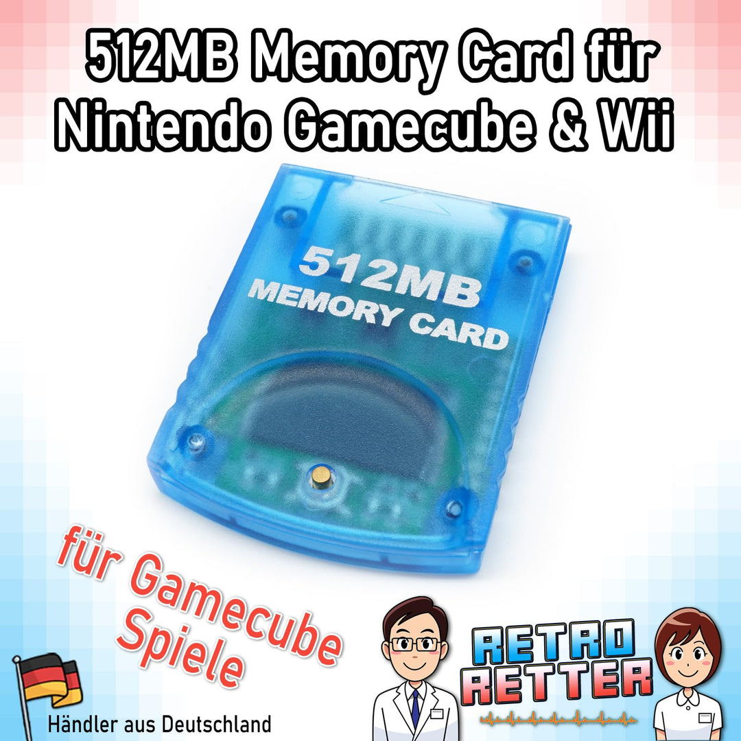 RetroRetter 512 MB Memory Card für Nintendo Wii &amp; GameCube - 8192 Blöcke NGC Speicherkarte 128