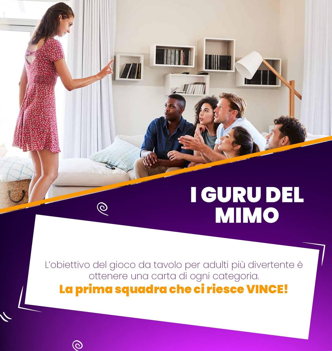 Glop Mimo - Gioco del Mimo - Giochi da Tavolo - Giochi da Tavolo per Adulti e Famiglie - Giochi per