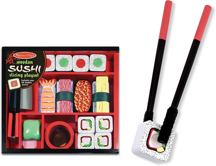 Melissa &amp; Doug - Sushi-Schneidespielzeug aus Holz Sushi-Set, Sushi-Set