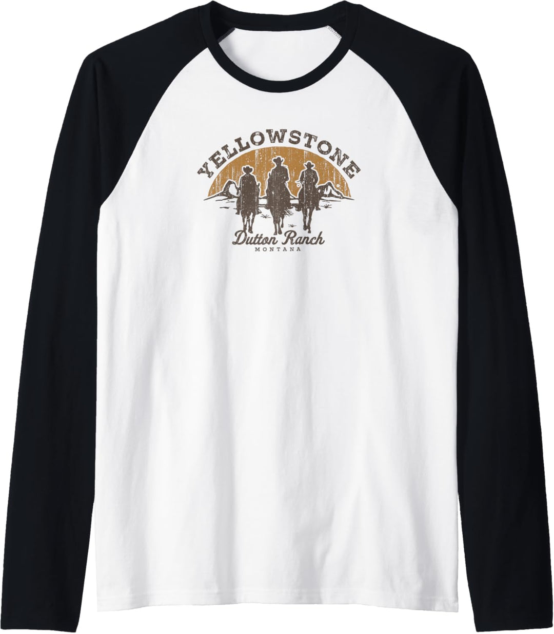 Yellowstone Dutton Ranch Group Shot Silhouette V2 Raglan