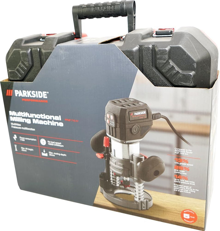 HEADNMORE® Bundle - PARKSIDE PERFORMANCE® Elektro Fräse Multifräse PPMF 710 Kantenfräse +Schlüsselan
