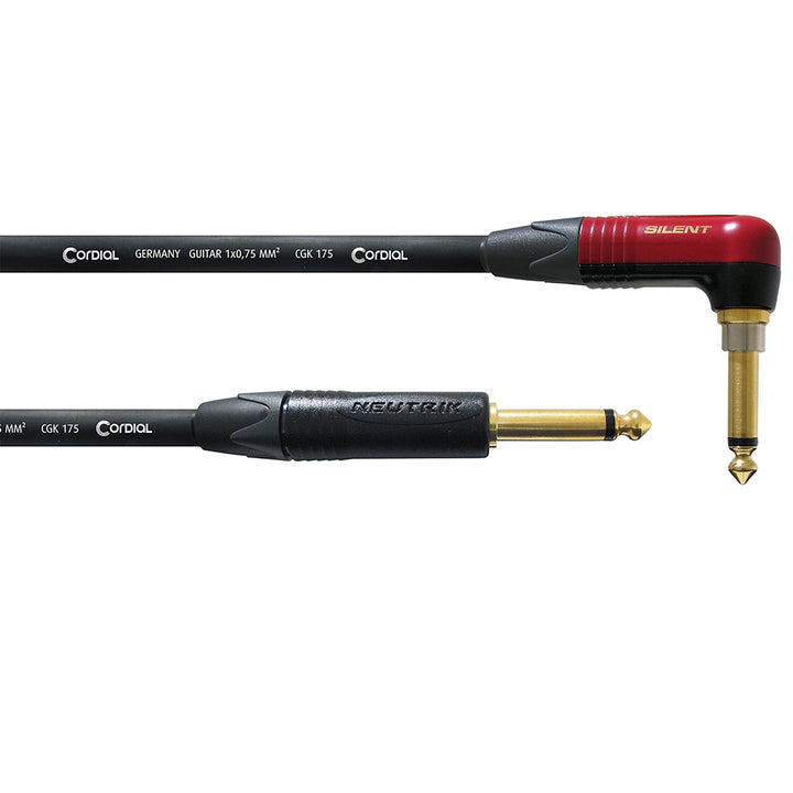 CORDIAL Kabel Gitarre jack recht/abgewinkelt silent 6 m Kabel INSTRUMENT Peak Silent