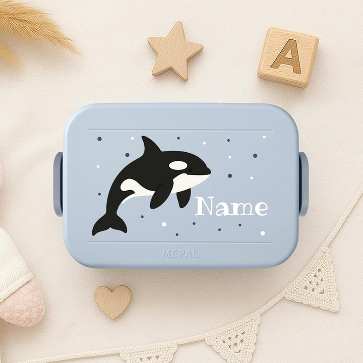 printplanet® Personalisierbare Brotdose „Layout Orca“ – Lunchbox/Bento Box von Mepal – mit eigenem N