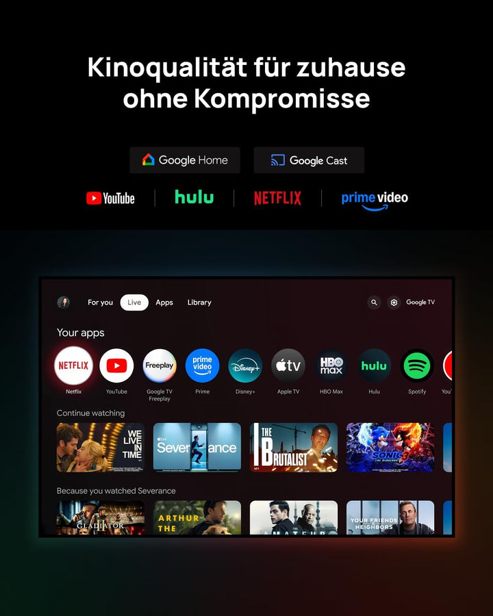 XGIMI Horizon 20 Pro 4K RGB Triple Laser Heimkino Beamer, 4100 ISO Lumen, Google TV mit lizenziertem