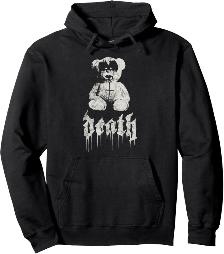 Occult Death Teddy Bear Gothic Grunge Satan Devil Vintage Pullover Hoodie