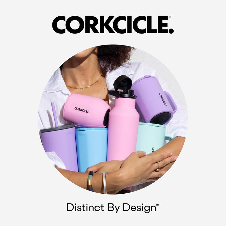 Corkcicle Cruiser Isolierter Becher mit Griff und Strohhalm, Capriblau, 1,2 l, wiederverwendbare Was