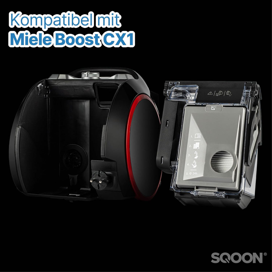 SQOON® Staubsaugerfilter für Miele, Ersatzfilter, Zubehör für Miele Filter, Miele Boost CX1 Filter,