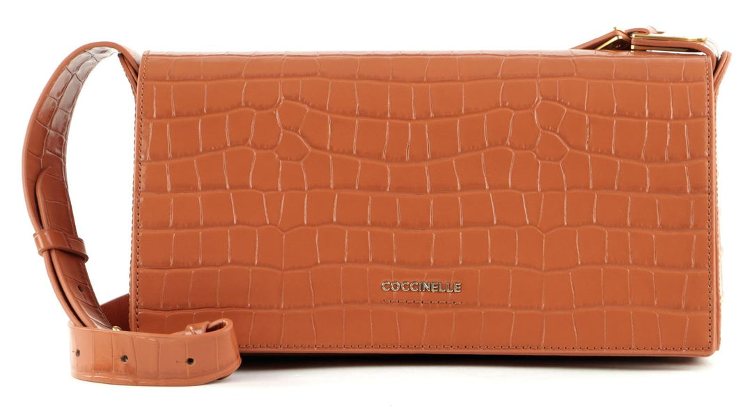Coccinelle Josephine Croco Shoulder Bag Chestnut