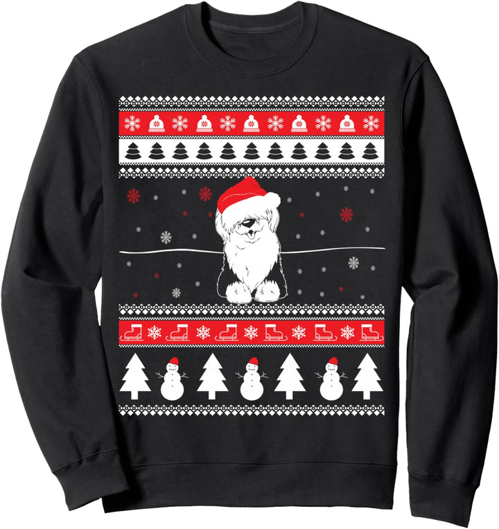 Weihnachten Bobtail Hund Sweatshirt