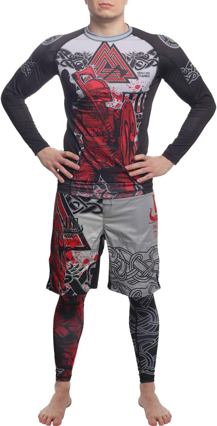 Hardcore Training Herren Compression Pants Kompressionshose Leggings Sportkleidung Grappling MMA Kam