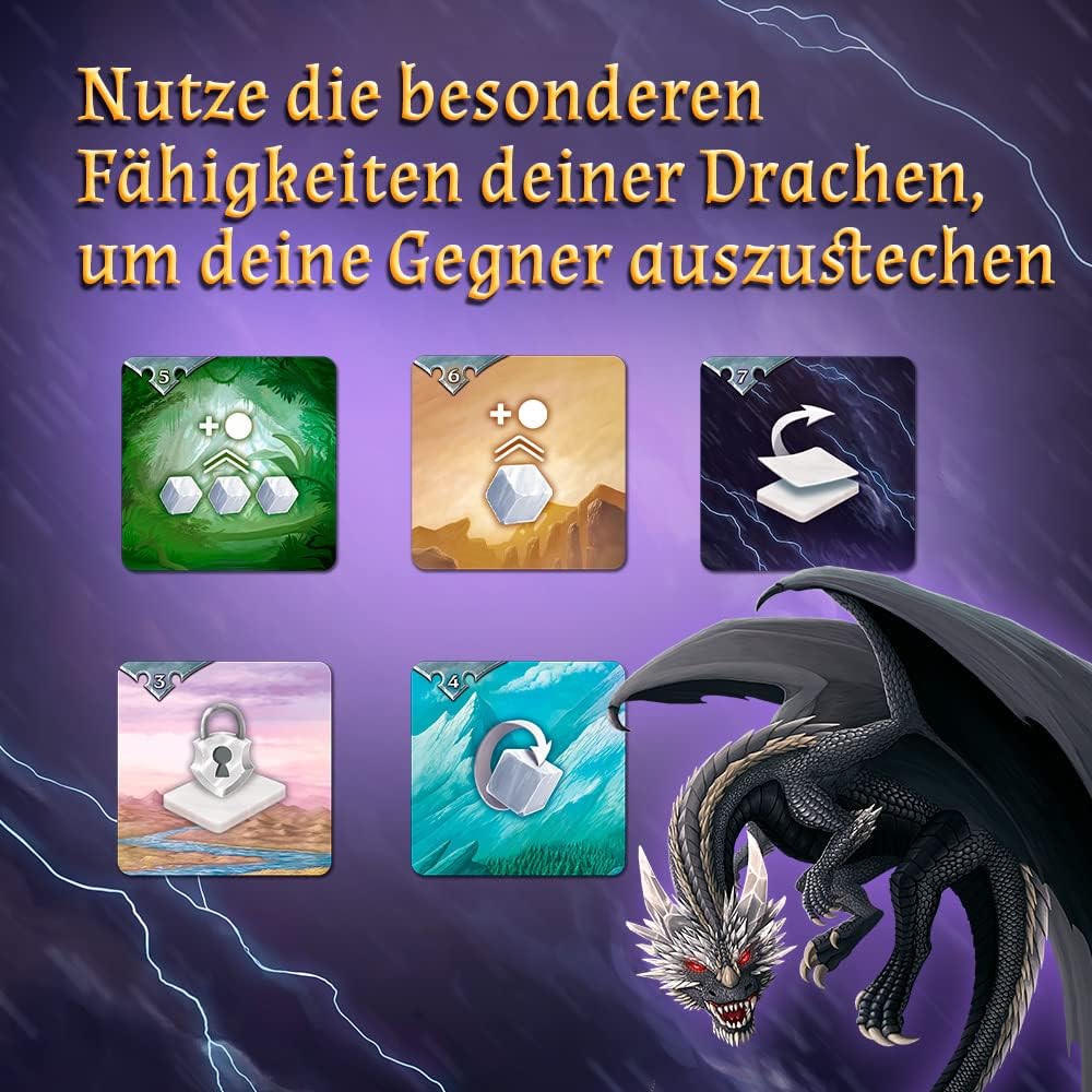 Trefl - The Book of Dragons - Das Buch der Drachen - Brettspiel, Drachenkarten, Würfel, einzigartige