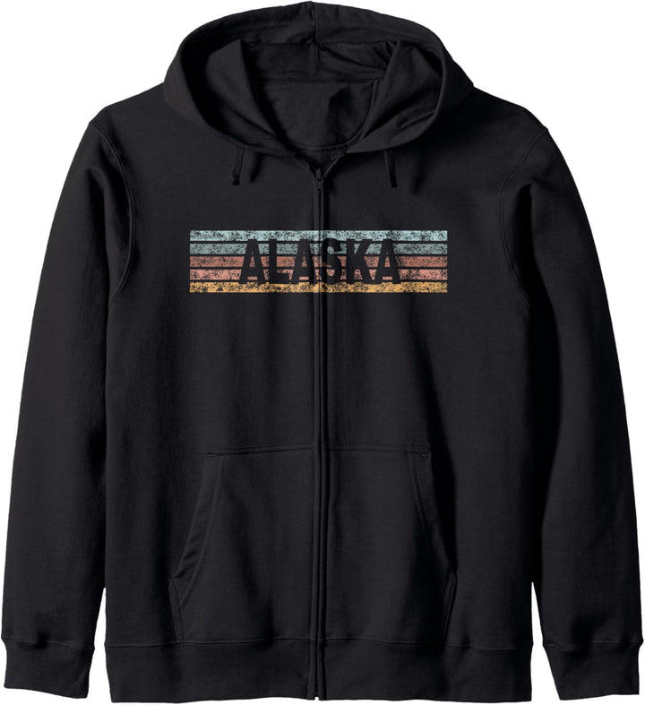 Alaska AK USA Retro State Kapuzenjacke