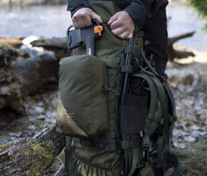 Savotta Verticale L - Zusatztasche für Rucksack - 4L - 1000D Cordura PU Beschichtung Oliv, Oliv