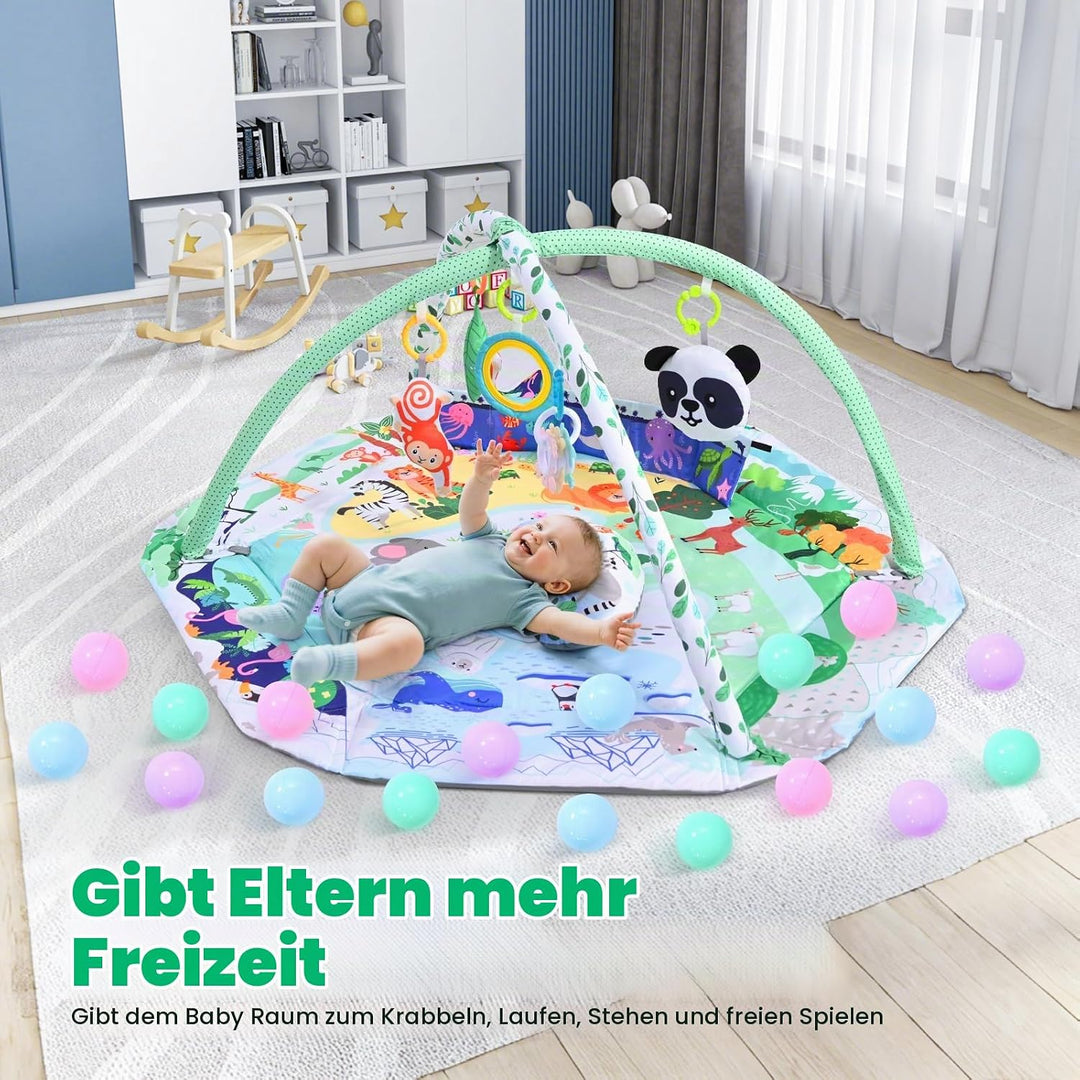 8-in-1 Faltbare Spielbogen Baby Spieldecke Mit Entwicklungszonen,Interaktive Sensorik Spielzeug Mult