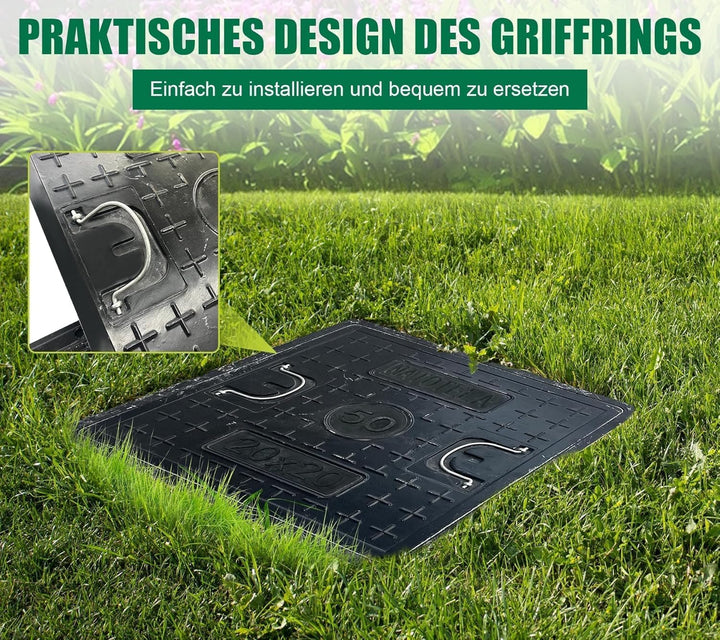 GFK-Schachtdeckel ohne Rahmen mit Griff 500 x 500 mm Glasfaser Schachtabdeckung FRP/GRP Abdeckplatte