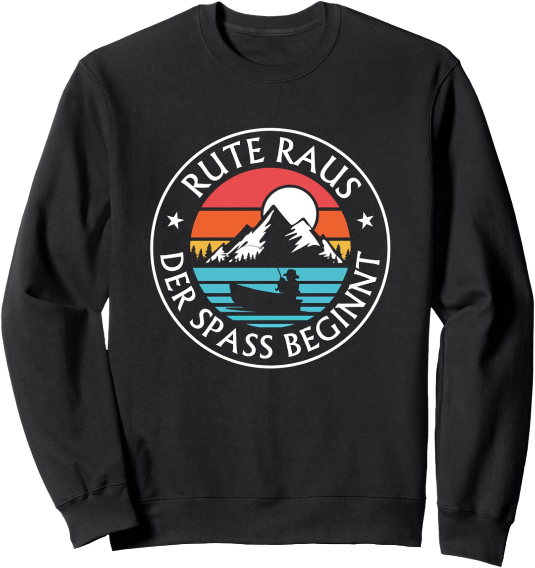 Rute Raus Der Spass Beginnt Hochzeitstag Angler Fischer Sweatshirt
