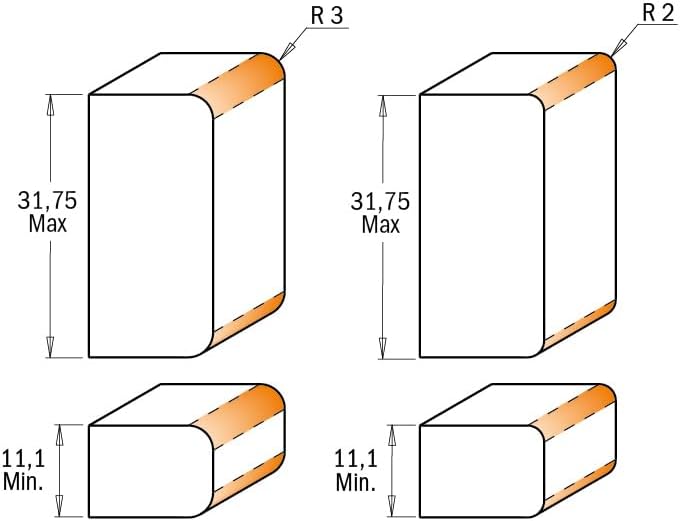 CMT ORANGE TOOLS 900.622.11 - VERSTELLBARER FRÄSER MIT DOPPELTEM RADIUS HM R2+R3 S=12 D=34X31,75