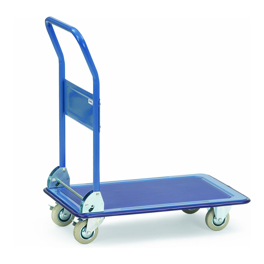 Fetra Ganzstahlwagen, Tragkraft 150 kg, blau, Ladefläche 740 x 480 mm