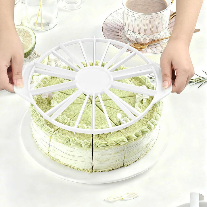 2er Set Tortenteiler Verstellbar - Runder Kuchen-Teiler für 10, 12, 14 oder 16 Stücke, Wiederverwend