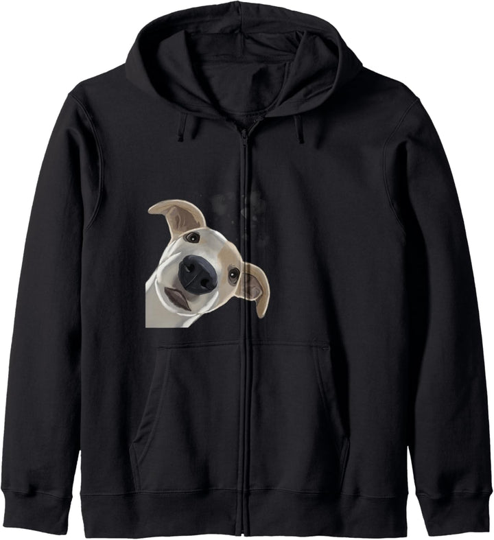 Neugieriger Hund Windhund Whippet Kapuzenjacke