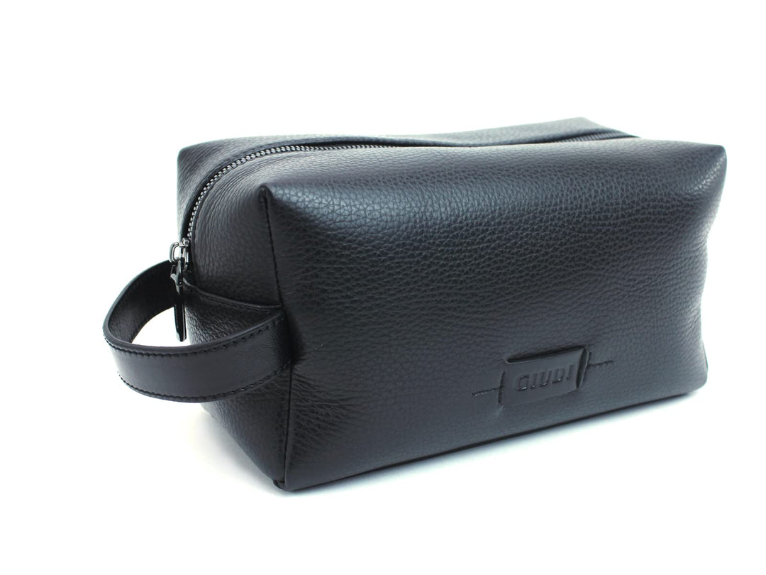GIUDI Kulturbeutel Kulturtasche Waschtasche Kosmetiktasche Schwarz