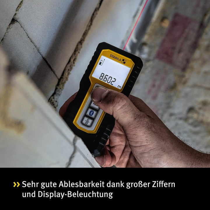 STABILA Laser-Entfernungsmesser LD 250 BT, Bluetooth Smart 4.0, max. Messbereich 50 m, 4 Messfunktio