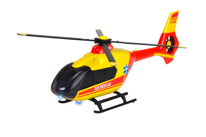 Majorette - Rettungs-Helikopter Airbus H135 (rot/gelb, 25,5 cm) - grosser Spielzeug-Hubschrauber mit