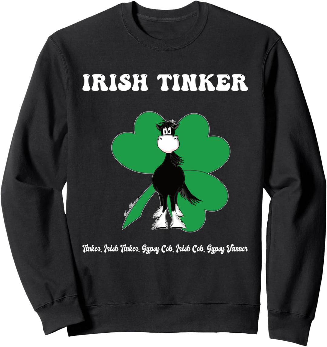 Gypsy Cob Irish Tinker mit Kleeblatt Reiter Sweatshirt