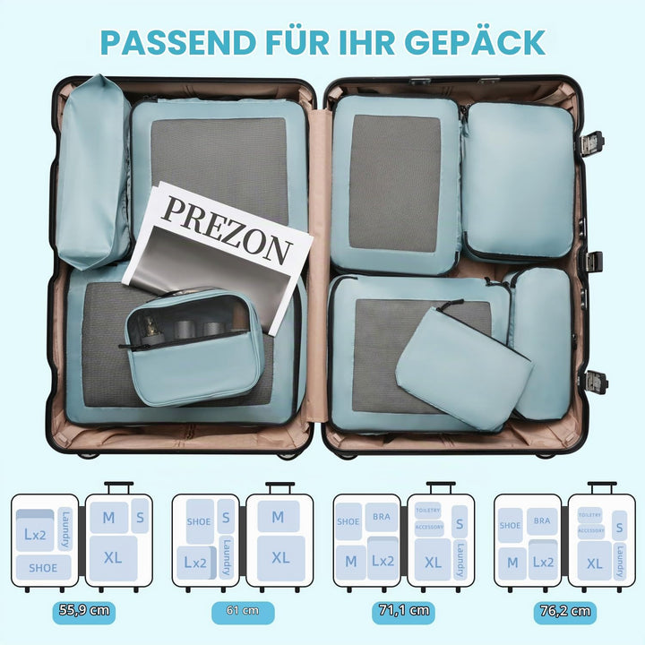 Packing Cubes for Suitcase 10 Set, Leichtgewichtige Gepäck Packing Organizer Packing Cubes für Reise