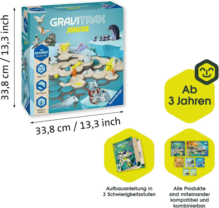 Ravensburger GraviTrax Junior Starter-Set L Ice 27060 - Murmelbahn überwiegend aus nachwachsenden Ro